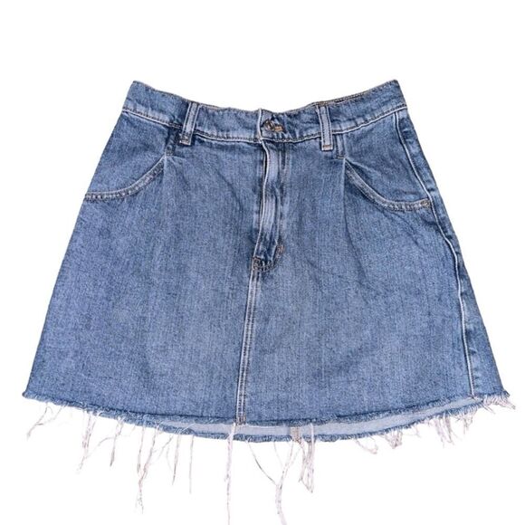 Free People Skirt Woman’s Size 28 Cosmico Flirt Denim Rain Blue - Picture 3 of 5